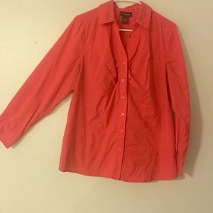 ‼️2/$18‼️ Lane Bryant orange button down top